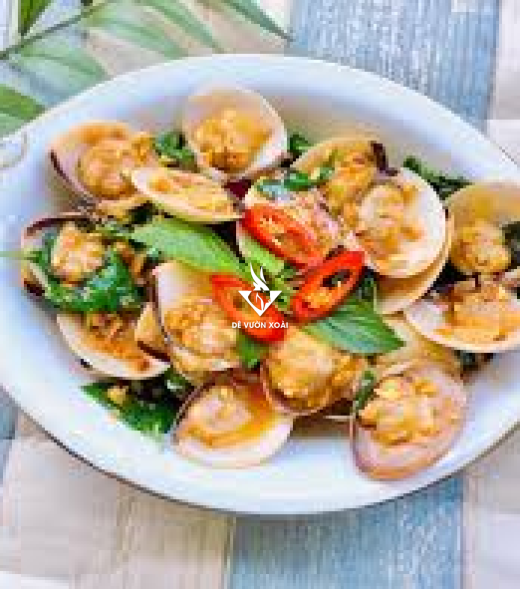 NGHÊU XÀO LÁ QUẾ